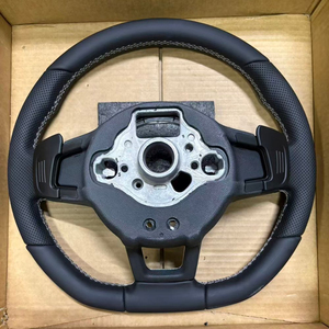 Volant en cuir semi-perforé R-<span class=keywords><strong>Line</strong></span> pour VW Volkswagen Polo Golf 4 5 6 7 Jetta <span class=keywords><strong>Tiguan</strong></span> Passat B7 B8 - Product Image 3