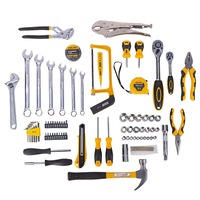 Kit d'outils à main robustes pour garage, 79 pièces, avec jeu de clés mixtes et pinces de serrage, boîte complète pour l'entretien des véhicules et de la maison