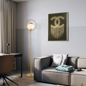 后现代金色落地灯灯豪华卧室客厅书房北欧创意玻璃球垂直落地灯 - Product Image 4