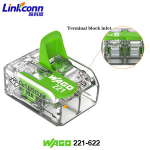 Borniers WAGO 221-622/623/625 Série Verte à 2 Trous, Écologiques, pour Connexion de Fils 20-10 AWG, Connecteurs de Raccordement - Product Image 5