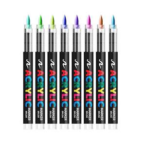 Conjunto de Marcadores Acrílicos com Ponta Flexível 12 Cores 0.5-5mm Cabeça Macia Suprimento de Arte para Crianças Estudantes DIY Graffiti - Product Image 2