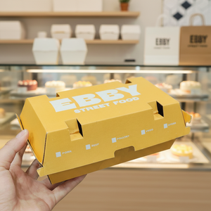 Boîtes à emporter en carton ondulé personnalisées pour les grands burgers et les dîners en <span class=keywords><strong>famille</strong></span> - Product Image 2