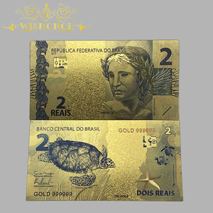 Offre Spéciale : Billet de banque brésilien en réal plaqué or 24 carats pour collection - Product Image 3