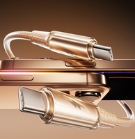 Kabel Data Pengisian Cepat 100W Sepenuhnya Transparan untuk iPhone 17, Ponsel Android Huawei, Tablet, dan Kabel Pengisian Cepat Mobil