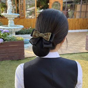 Filet à cheveux professionnel pour femme avec nœud <span class=keywords><strong>et</strong></span> motif floral, style japonais <span class=keywords><strong>et</strong></span> coréen, antidérapant, pour infirmières, personnel hôtelier <span class=keywords><strong>et</strong></span> hôtesses de l'air - Product Image 4