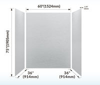Panneaux muraux de douche composites robustes 3 pièces blanc mat imperméables pour salle de bain