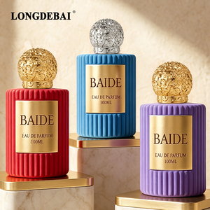 Botellas de Perfume de Vidrio Vacías, Redondas, de 30ml/50ml/100ml, en Rojo, Azul y Morado, con Pulverizador - Product Image 1