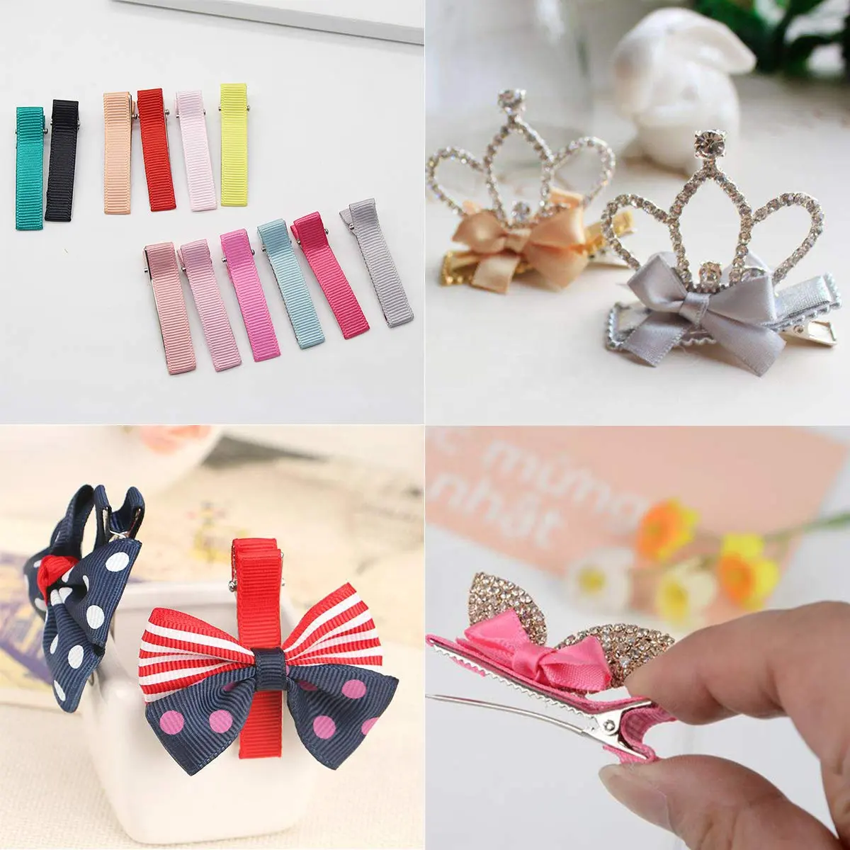 เกาหลี Flatbacks ตัด Diy ผู้หญิง Barrette โลหะจระเข้คลิปผม