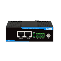 Injecteur PoE industriel à port unique 30W IEEE8023at, adaptateur Gigabit Power Over Ethernet sur rail DIN pour AP WiFi, caméra IP, téléphone VoIP