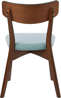 Chaises de salle à manger de cuisine de style moderne du milieu du siècle, en noyer naturel, en tissu, de luxe, pour hôtel moderne, finition en noyer naturel, bois de caoutchouc