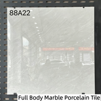 Carrelage en porcelaine marbrée pleine masse gris clair brillant poli 800x800, carreaux de sol en céramique pour hall, salle de sport, villa, salon, décoration