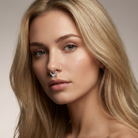 Cincin Hidung Baja Tahan Karat 316L, Anting Hoop Tulang Rawan, Anting Helix, Perhiasan Tindik Hidung untuk Wanita dan Pria