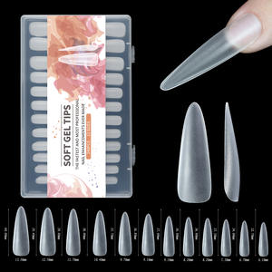 240pcs Extra <span class=keywords><strong>Long</strong></span> Frosted Nail Capsules Couverture Complète Stiletto Coffin Français Faux Faux Soak Off Gel Nail Tips Acrylique Press on - Product Image 3