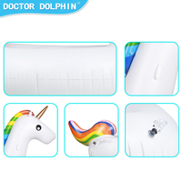 Flotteur de piscine gonflable en PVC Doctor Dolphin Unicorn pour adultes - Jouet de plage d'été pour la natation, capacité inférieure à 100 kg