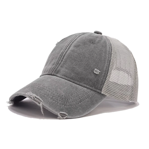 Casquette de baseball en mousse pour homme, bicolore, 5 panneaux, avec logo brodé personnalisé et patch brodé, style trucker en maille - Product Image 1