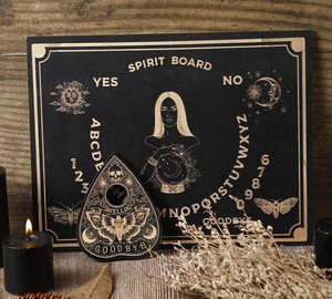 12 pouces en bois noir parler ou esprit conseil et Planchette Kit <span class=keywords><strong>radiesthésie</strong></span> Divination conseil ensemble Laser gravé réponses conseil - Product Image 6