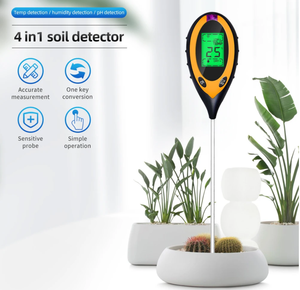 Hochwertiges 4-in-1 Bodenfeuchtemeßgerät pH-<span class=keywords><strong>Meter</strong></span> LCD Temperatur Sonnenlicht-Indikator Kundenspezifisches OEM ODM für Garten- und Pflanzenpflege - Product Image 2
