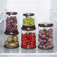 Großhandel Kühlschrank Küche Lagerung Organizer umwelt freundlich Müsli Lebensmittel Vorrats behälter Hohe Qualität Halten Sie frische Kaffee Glas Glas
