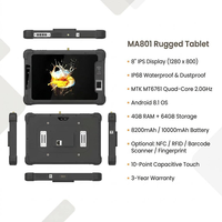 Tablette industrielle robuste de 8 pouces, IP68 étanche, Android 8.1, 4G LTE, Rockchip RK3288, écran tactile capacitif, qualité industrielle, OEM
