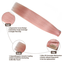 Vente directe d'usine, livraison rapide, extensions de cheveux humains à clipser, 100% cheveux humains naturels non traités, américains et européens