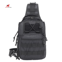 Sac de poitrine tactique pour homme en polyester de haute qualité, camouflage d'urgence, antivol, double fermeture éclair, pour la survie en plein air, moto, motard