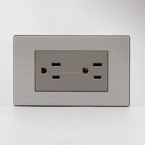 SHAOWU metal stainless steel 304 118 enchufe con interruptor American US electric switches and socket