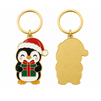 Produsen Grosir Gantungan Kunci Logam Natal Kustom Enamel Santa Claus Kereta Salju Rusa Logo Desain Personalisasi