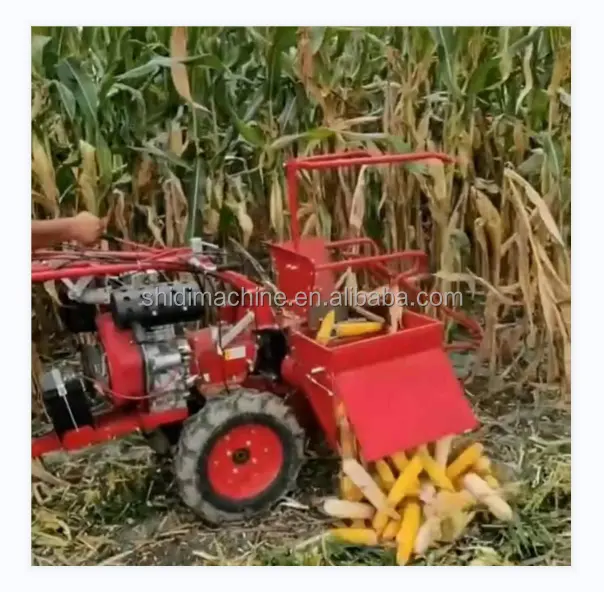 Cosechadora <span class=keywords><strong>de</strong></span> maíz <span class=keywords><strong>de</strong></span> una sola fila, Mini máquina <span class=keywords><strong>de</strong></span> maíz montada en Tractor, 3 en 1, para uso en granja