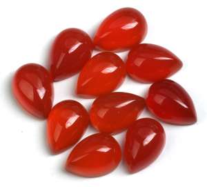 Conjunto de cinco piezas de ónix rojo natural en forma de pera de 8x12 mm para anillos, colgantes, pendientes y joyería DIY. - Product Image 1