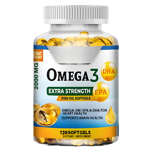 Capsules d'huile de poisson naturelle pour la santé du cerveau et des yeux, étiquette OEM, 120 unités, avec oméga-3 DHA et EPA, 120 capsules/flacon - Product Image 1