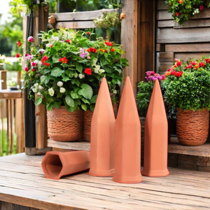 Pot de fleurs vintage en terre cuite rustique, artisanal, écologique, durable, sculpté à la main, pour plantes d'intérieur et d'extérieur - Product Image 3