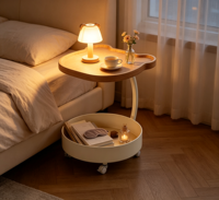 Table basse de salon en forme d'ours, sur pieds, avec structure en bois mobile, durable, écologique, design moderne et minimaliste, décorative