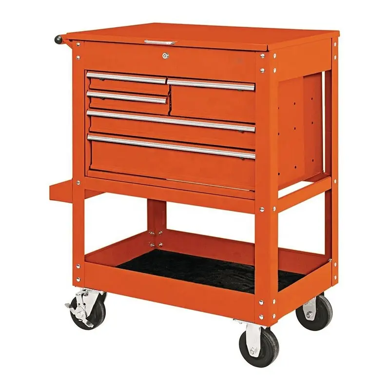 Top quality 5 Drawer built-in rolling machnic cart, workshop tools box set trolley cabinet