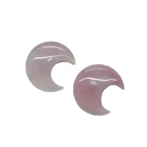 Speciale gemma di quarzo rosa forma di luna ciondoli per il commercio all'ingrosso