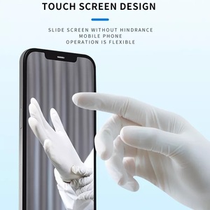 Tùy Chỉnh Bột Miễn Phí Cao Su Miễn Phí Găng Tay Găng Tay Dùng Một Lần Với Logo Làm Việc Găng Tay Dùng Một Lần Màu Xanh Vinyl Nitrile Pha Trộn Găng Tay - Product Image 5