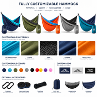 Hamac de camping léger et durable en nylon, portable, avec sangles d'arbre et mousquetons, pour le camping, le jardin et la détente, capacité 400 lb