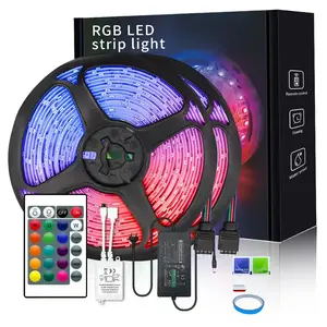 厂家直销12V RGB 2835 24键红外遥控RGB七彩气氛灯套装