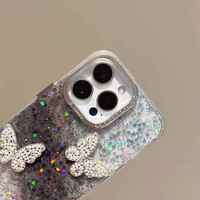 Nouvelle coque à paillettes dégradées pour iPhone 18 17 16 15 14, étui de téléphone portable avec strass et protection d'objectif IMD, livraison gratuite en stock