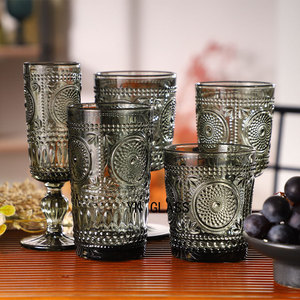 Européen Américain Vintage <span class=keywords><strong>Verre</strong></span> À Vin Gaufré Épaissi Jus De Fruits Boisson Whisky <span class=keywords><strong>Verre</strong></span> À Eau Grand <span class=keywords><strong>Verre</strong></span> À Vin Rouge - Product Image 3