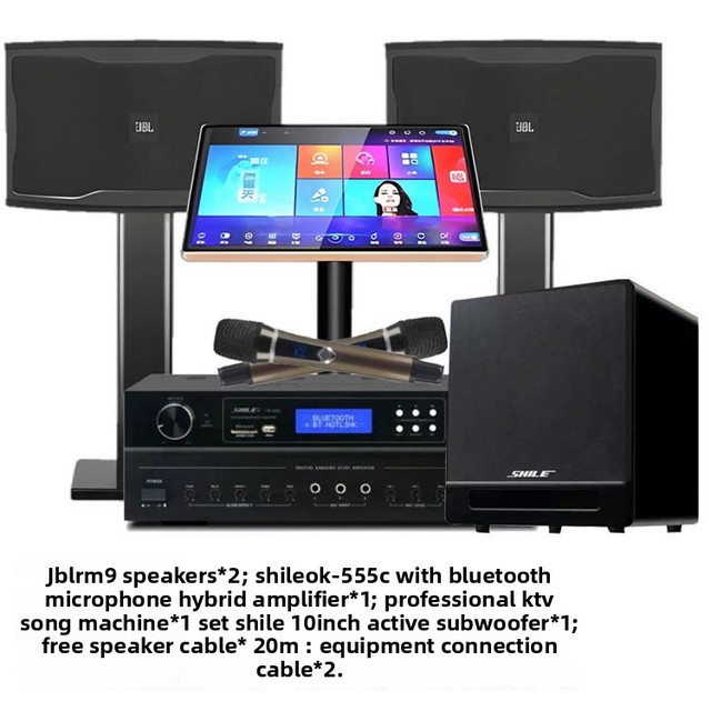 JBN RM9 Home Theater & KTV Sound System 9-inch Karaoke Speaker with No Power Supply Required for Home Commercial Conference Use
