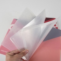 Carpeta de presentación A5 Carpeta de archivos de expansión de informe de libro transparente de PP personalizado con bolsillos de plástico y bolsa con cremallera