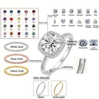 Vente en gros de bagues de fiançailles en or 10K 14K 18K Vvs Moissanite pour femmes 925 Silver Diamond Emerald Radiant Oval Cut Gold Ring Jewelry