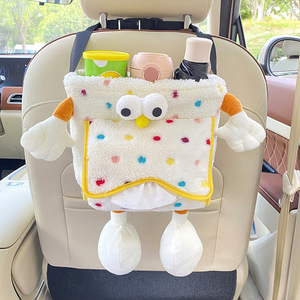 Lindo organizador multifuncional para colgar en el asiento trasero del coche, con diseño de ojos <span class=keywords><strong>grandes</strong></span>, que incluye cubo de basura de tela, dispensador de pañuelos y compartimento para guardar paraguas. - Product Image 4