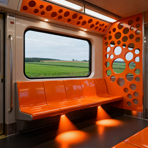 Trang trí tường 7x5ft vải 3D tàu điện ngầm mặt cắt ngang nền 3D trống ghế công cộng - Product Image 1