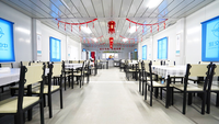 Maison conteneur pliable carrée de 20 pieds, résistante à la rouille, avec panneaux sandwich pour restaurant, garantie 5 ans et plus, marque SUNRISES HOUSE