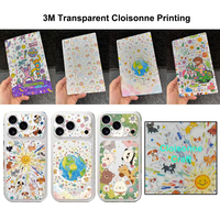 FONLYU 190*120mm Películas traseras transparentes de cuero con impresión cloisonné, pegatinas decorativas para teléfonos, para plotter de corte de hidrogel