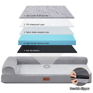 Extra Großes CE-Zertifiziertes Orthopädisches Hunde- und Katzenbett aus Memory-Schaumstoff mit Umweltfreundlichem Klassischem Samtbezug – Bequemes Waschbares Komfortbett - Product Image 3