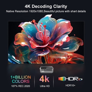 جهاز عرض ذكي بدقة 4K وسطوع 1450ANSI مع نظام جوجل تي في وواي فاي 5G وشاشة عرض 300 بوصة متوافق مع عصا التلفاز ونظامي <span class=keywords><strong>iOS</strong></span> وأندرويد - Product Image 3