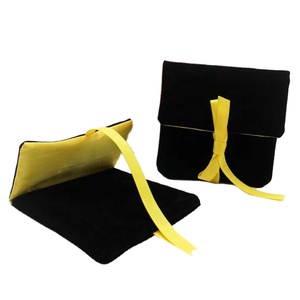 Pochette d'emballage pour bijoux en ruban de daim avec logo personnalisé, marque OEM, directement de l'usine, Guangdong, enveloppe cadeau écologique - Product Image 1