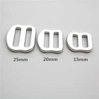Vente en gros 15mm 20mm 25mm aluminium Tri Glide curseur boucle de ceinture pour sac à dos ajusteur bandoulière boucles matériel accessoire